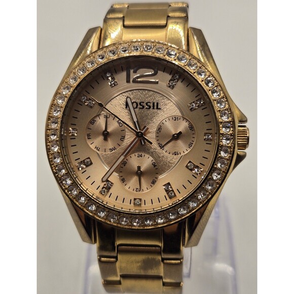 Fossil Riley Multi-Function Rose Gold-plated Ladies Watch ES2811- New Battery. - Picture 1 of 8